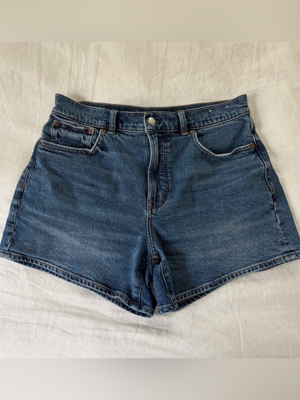Madewell The Perfect Mid-Length Jean Short Shorts Blue Size 28